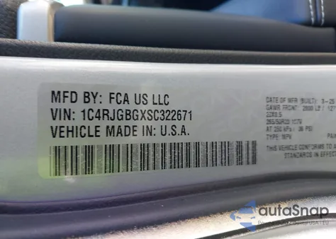 2025 Jeep Grand Cherokee Limited 4X2 z USA, uszkodzony, nr VIN 1C4RJGBGXSC322671